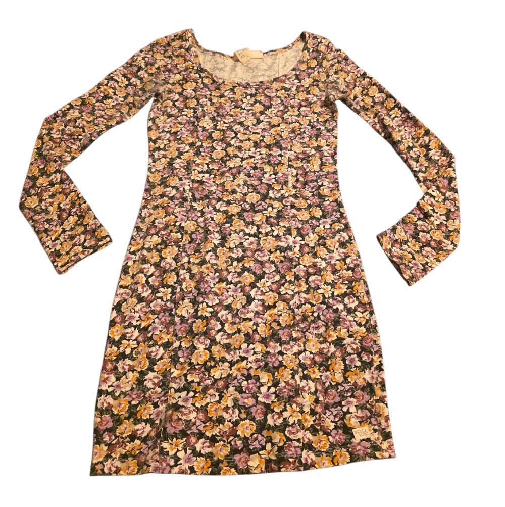 Billabong Vintage Floral Print Longsleeve Bodycon Mini Dress Size S